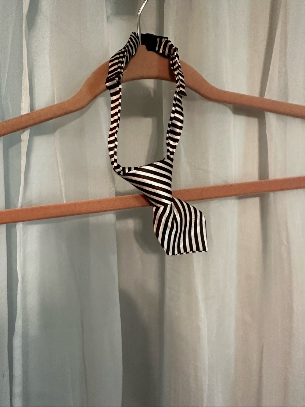 Dog Striped Pre-Tied Tie in Brown and White - Picture 3 of 3